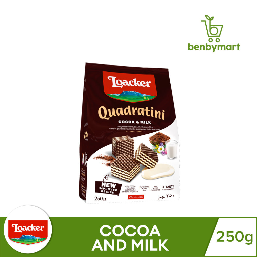 Loacker Quadratini Cocoa & Milk 250g