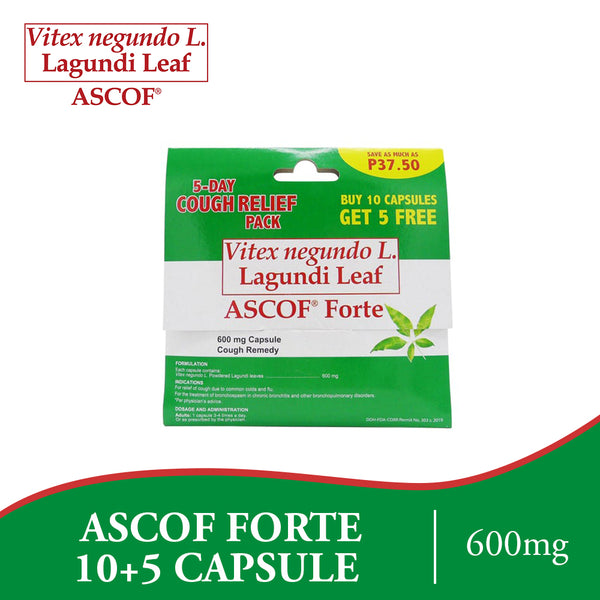 Ascof Forte 600Mg  10+5 Capsule Promo