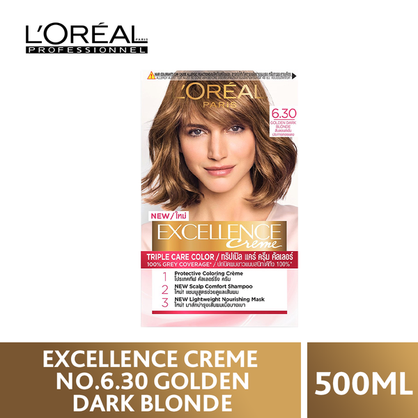 L'Oreal Paris Excellence Crème Triple Care Hair Color - 6.30 Golden Dark Blonde